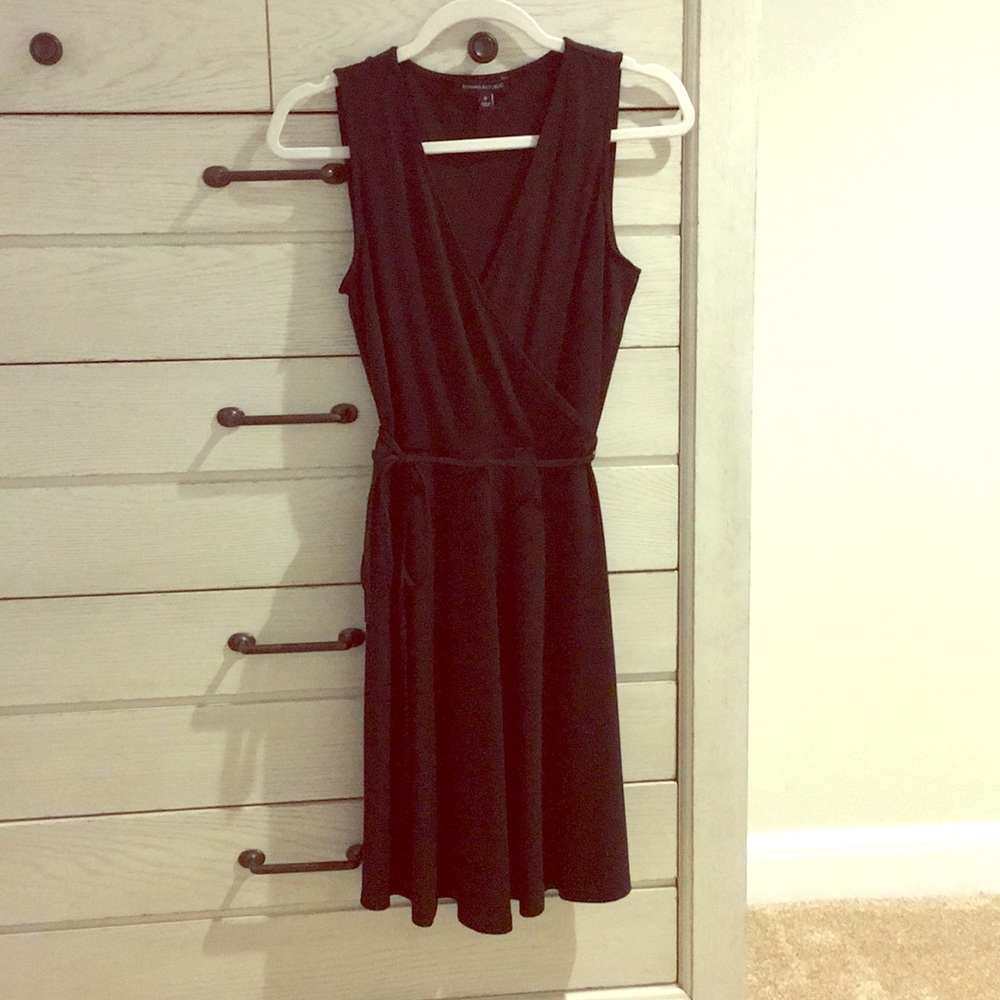 Banana Republic black mini wrap dress